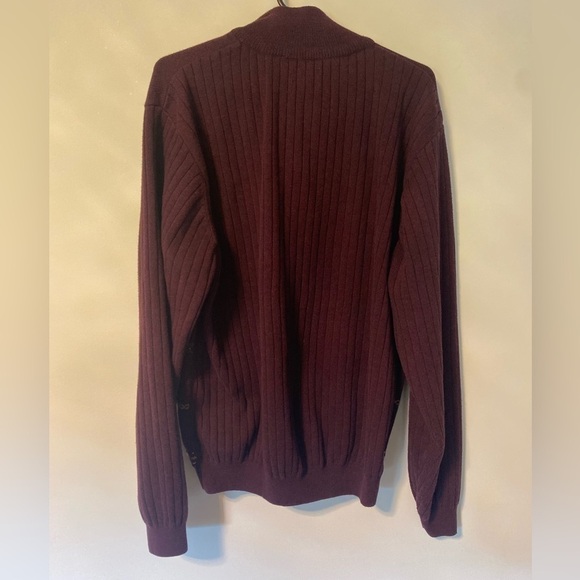 Alex Cannon Mens sweater large 1/4 Zip Burgundy Long Sleeve 100%cotton - Picture 4 of 4